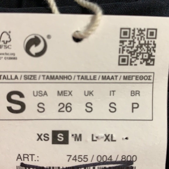 NWT. Zara Black Blouse with Bandana. Size S. - Picture 3 of 6